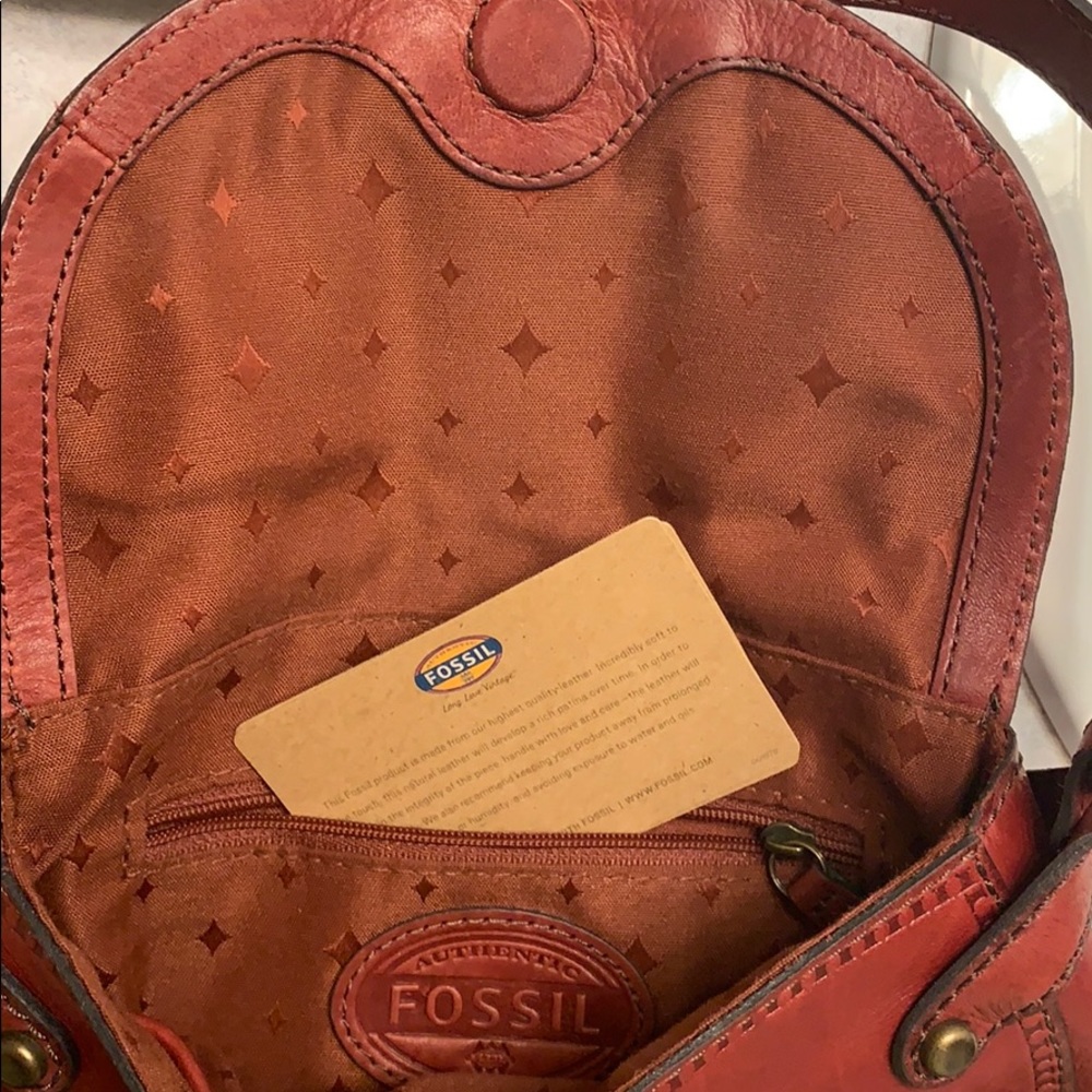 Fossil Red Leather Cross Body Purse - Picture 4 of 8